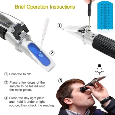 0-40% Brix Alcohol 0-25% Wine Sugar Refractometer OEM/ODM Dual Scale Portable With ATC