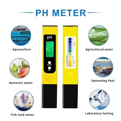 Yellow LCD Digital PH Pen Water Tester Pocket Portable PH Meter Tester for Water