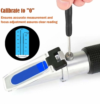 OEM Support 2 Scale 0-32% Brix 0-28% Salinity Salt ATC Refractometer for Seawater Marine Fishkeeping Aquarium