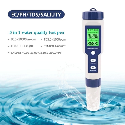 5 in 1 PH/Salinity/Temp/TDS/EC Testing Meter TP16 Water Digital Tester Ideal Detector