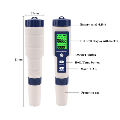 5 in 1 PH/Salinity/Temp/TDS/EC Testing Meter TP16 Water Digital Tester Ideal Detector