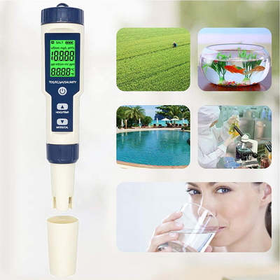 Multiparameter pH Meter 5 in 1 TDS/EC/Salinity/TEMP Tester with Replaceable Electrode