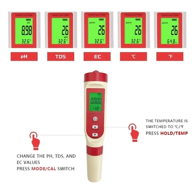 4 in 1 Multiparameter Water Meter pH TDS EC and Temperature Measurement in One Device