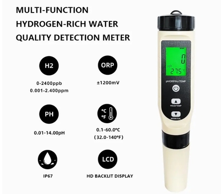 Digital 4-in-1 Pen PH/H2/ORP/Temperature Water Tester for Hospitals and Laboratories