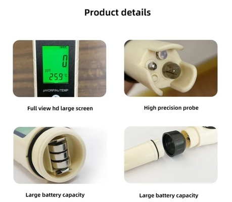 Digital 4-in-1 Pen PH/H2/ORP/Temperature Water Tester for Hospitals and Laboratories