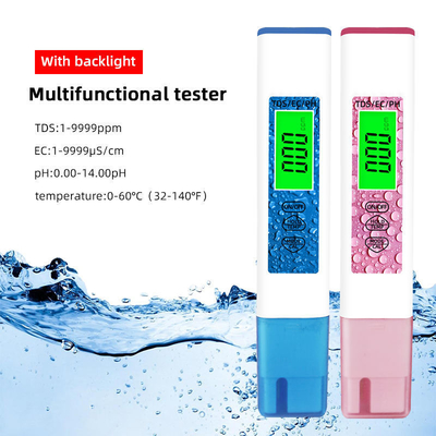 Digital TDS/EC/PH/Temperature Meter for Water Testing Range 1-9999PPM/1-9999us/cm