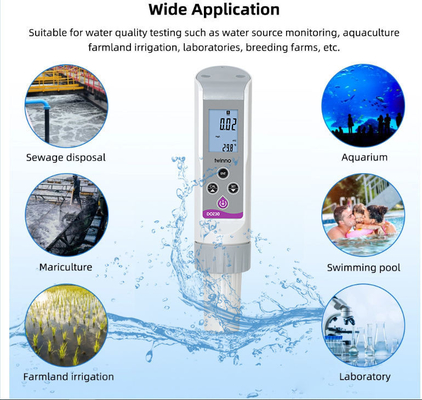 Water PH Meter Pen Type Ozone Meter with Measuring Range 0-10.00 mg/L and Big Screen