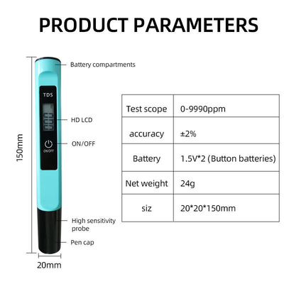 Customized Support ODM Digital Purity Tester for Measuring Temperature and TDS Levels