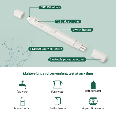 Highly Accurate TDS Meter One-Button Pen Type 0-9990ppm Measuring Range ±2% Accuracy