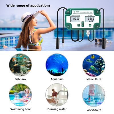 6-in-1 Wifi Water Tester for PH/EC/TDS/SALT/G.S/Temp Meter TUYA APP Online Monitoring