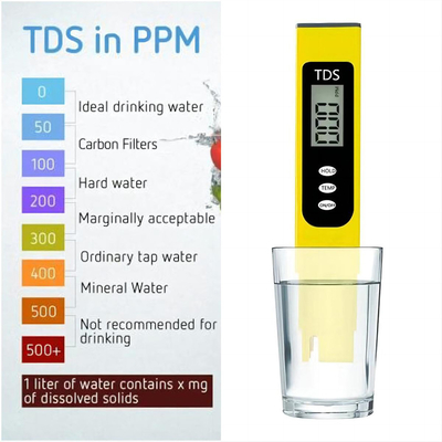 155mm Portable TDS PH Combo Tester for Water Treatment Industry Standards and Efficiency