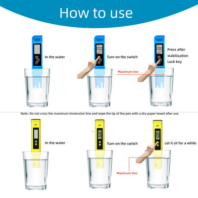 PH TDS EC Temperature Meter Combo Measuring Range 0-14ph 0-9990ppm 0-9990us/cm 3V Pen Type