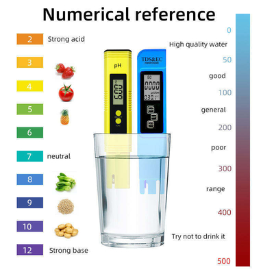 PH TDS EC Temperature Meter Combo Measuring Range 0-14ph 0-9990ppm 0-9990us/cm 3V Pen Type