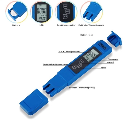 LCD Display 3 in 1 ATC Temperature TDS EC Meter Portable for Aquarium Pool Hydroponic