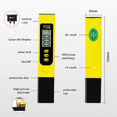 Pen Type TDS Meter for RO Drinking Water Purifier Test 150*31*18 mm Advanced Technology