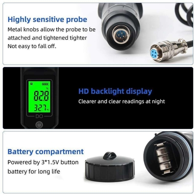 LCD Display Dissolved Oxygen Meter Temperature Water DO Tester for Aquaculture Analysis