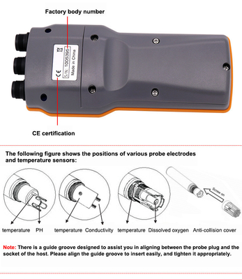 Combo 5 in 1 PH/COND./D.O/TEMP Water Meter For Aquaponic AZ86031 Portable Fish Pond IP67