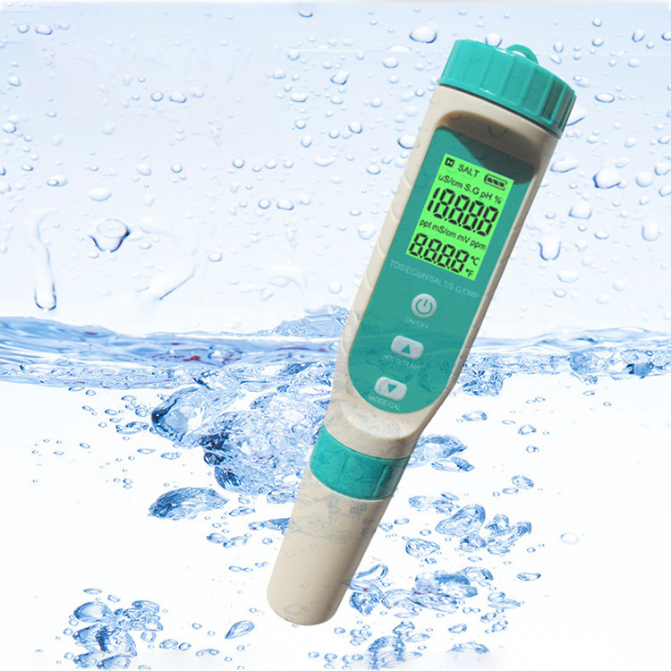 1PPM 1MV 1US/CM 0.01PH Newest 7 in 1 Digital pH Tester for Multi Parameter Testing