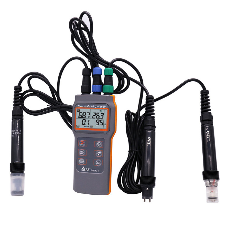 Combo 5 in 1 PH/COND./D.O/TEMP Water Meter For Aquaponic AZ86031 Portable Fish Pond IP67